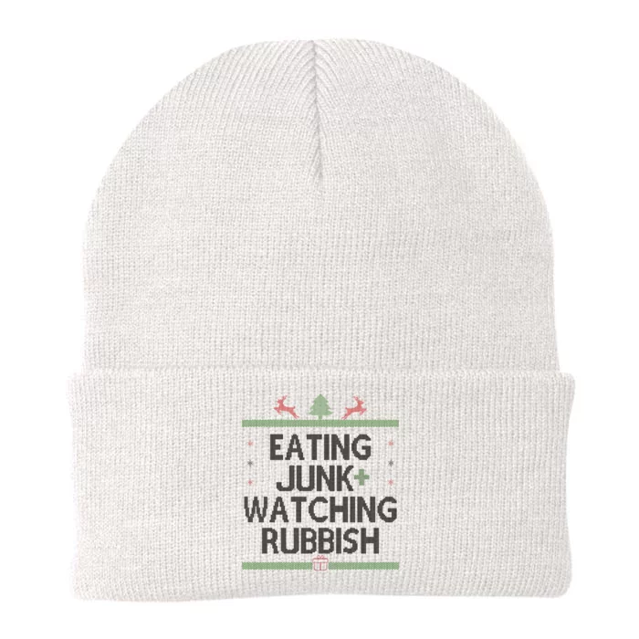 Eating Junk Watching Rubbish Funny Christmas Knit Cap Winter Beanie