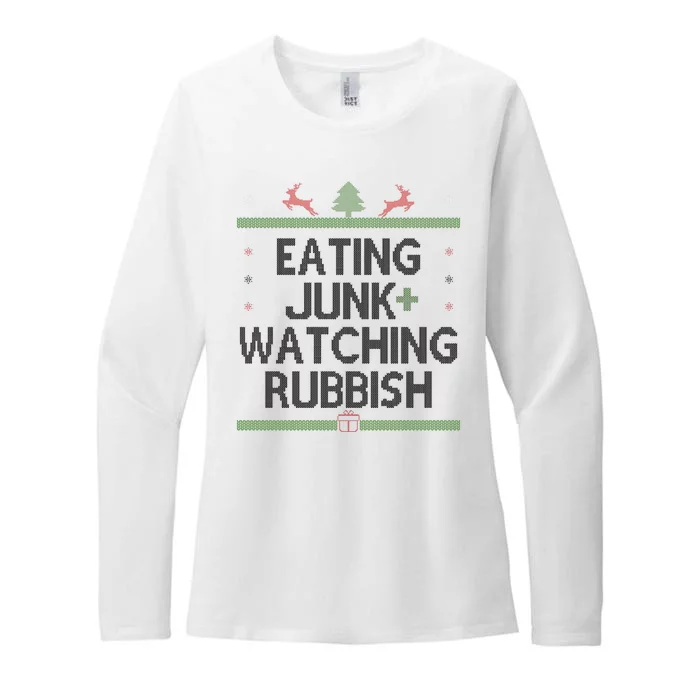 Eating Junk Watching Rubbish Funny Christmas Womens CVC Long Sleeve Shirt