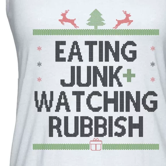 Eating Junk Watching Rubbish Funny Christmas Ladies Essential Flowy Tank