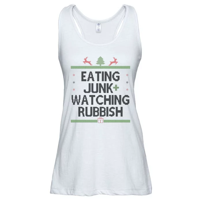 Eating Junk Watching Rubbish Funny Christmas Ladies Essential Flowy Tank