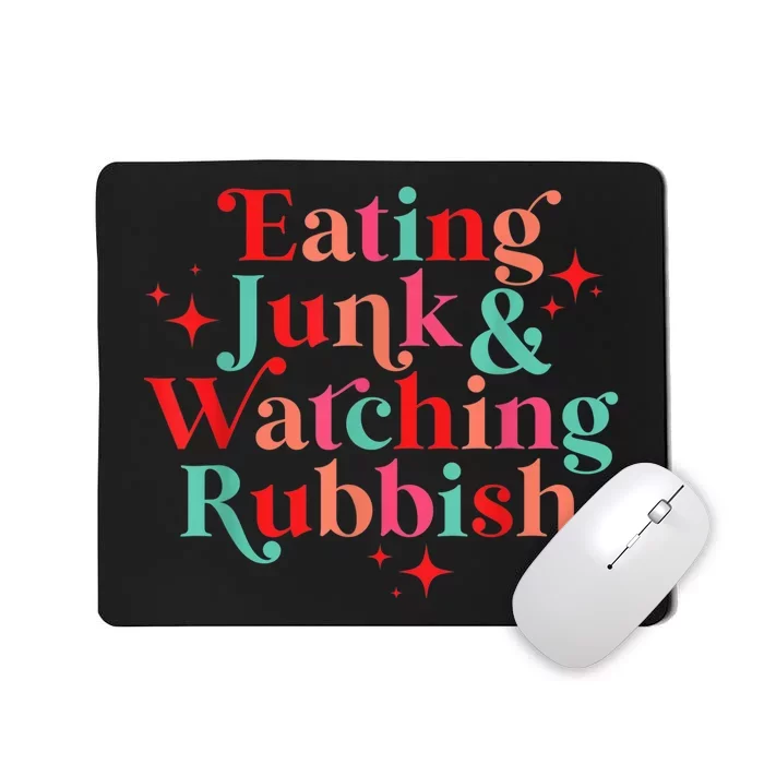 Eating Junk & Watching Rubbish Funny Christmas Mousepad