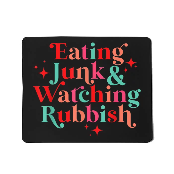 Eating Junk & Watching Rubbish Funny Christmas Mousepad