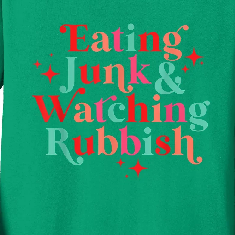 Eating Junk & Watching Rubbish Funny Christmas Kids Long Sleeve Shirt