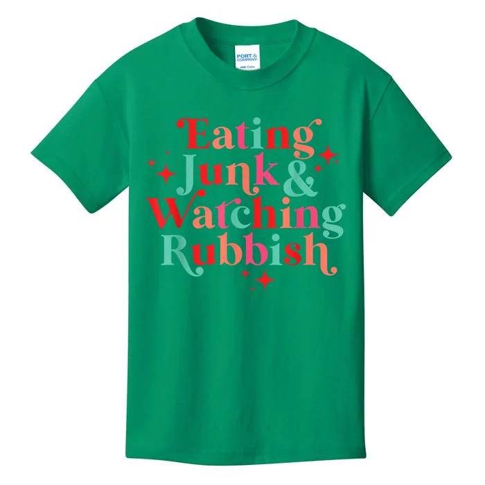 Eating Junk & Watching Rubbish Funny Christmas Kids T-Shirt