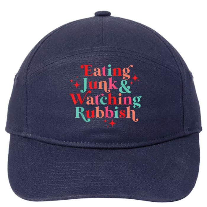 Eating Junk & Watching Rubbish Funny Christmas 7-Panel Snapback Hat