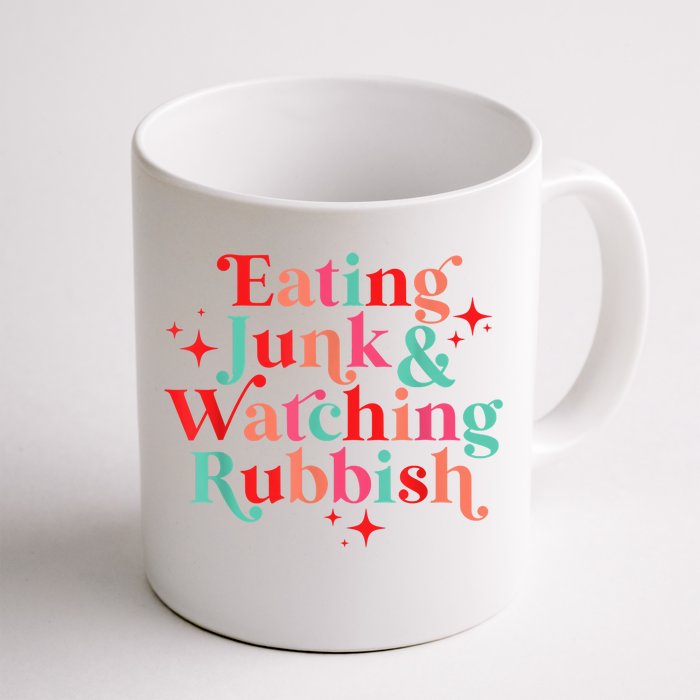 Eating Junk & Watching Rubbish Funny Christmas Front & Back Coffee Mug