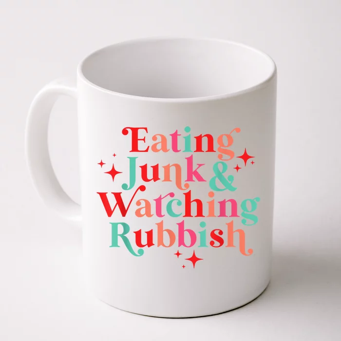 Eating Junk & Watching Rubbish Funny Christmas Front & Back Coffee Mug