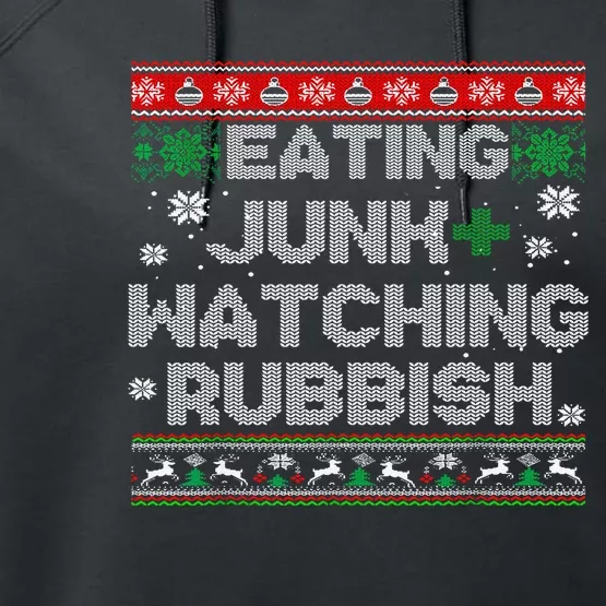 Eating Junk & Watching Rubbish Funny Christmas Performance Fleece Hoodie