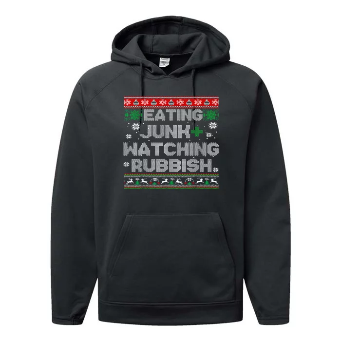 Eating Junk & Watching Rubbish Funny Christmas Performance Fleece Hoodie