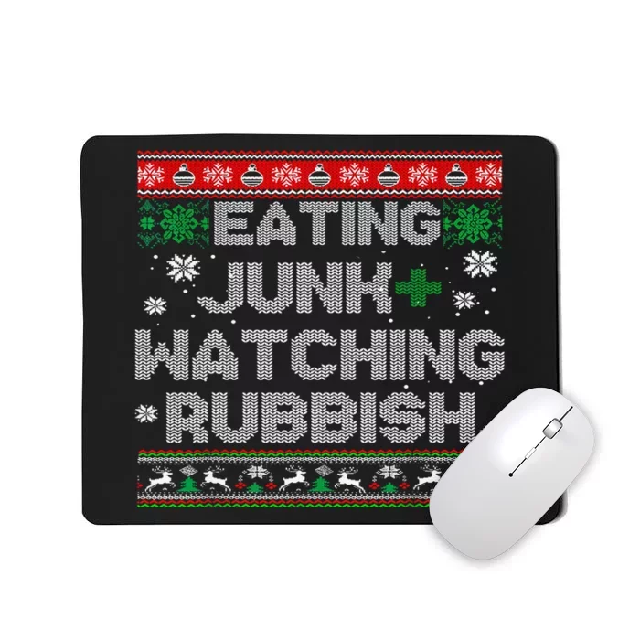 Eating Junk & Watching Rubbish Funny Christmas Mousepad