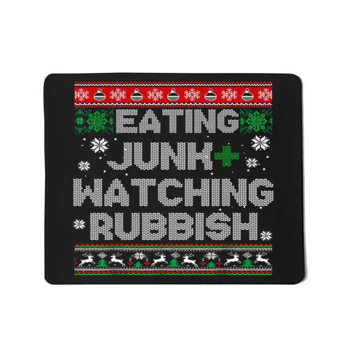 Eating Junk & Watching Rubbish Funny Christmas Mousepad