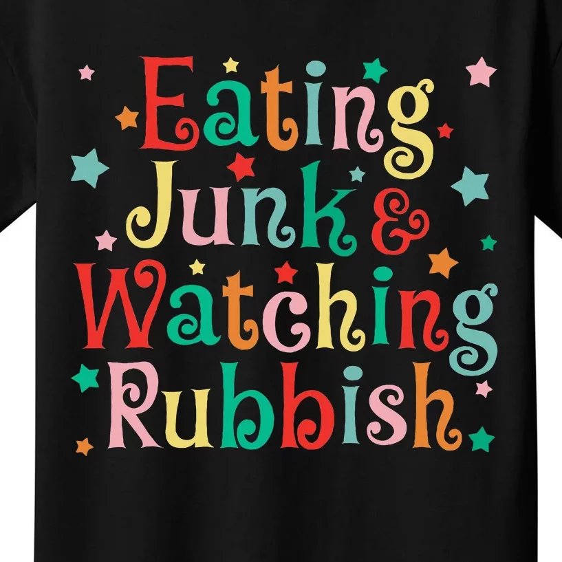 Eating Junk Xmas Food And Watching Rubbish Christmas Funny Kids T-Shirt