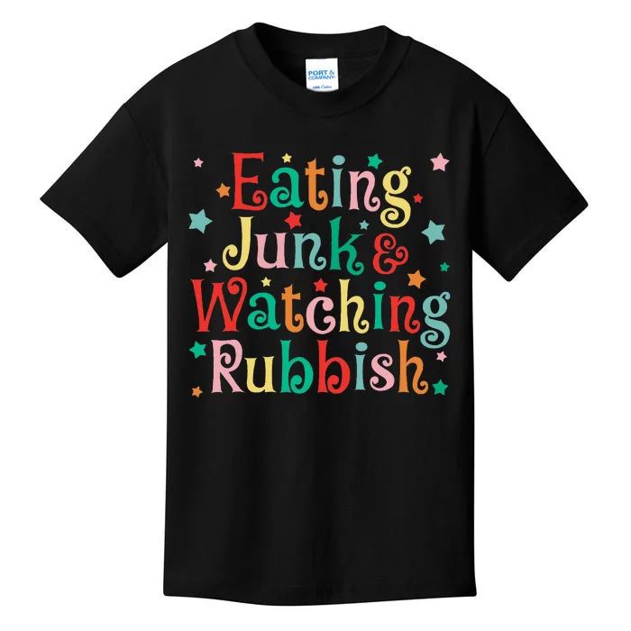 Eating Junk Xmas Food And Watching Rubbish Christmas Funny Kids T-Shirt