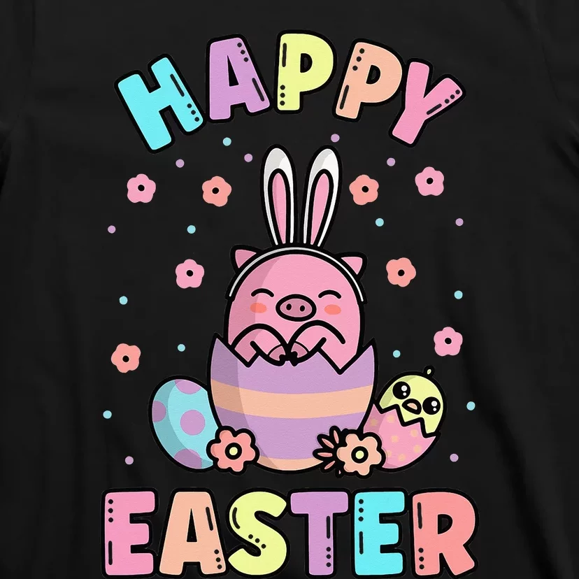 Easter Kawaii Bunny Pig Cute Spring Egg Hunting T-Shirt