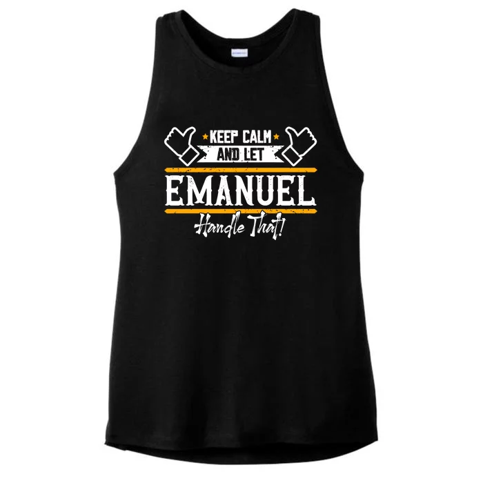 Euel Keep Calm And Let Euel Handle That Funny Gift Ladies Tri-Blend Wicking Tank