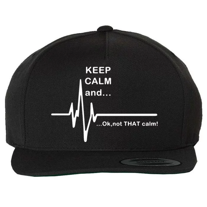 ECG Keep Calm And... Hilarious Heart Rate Wool Snapback Cap