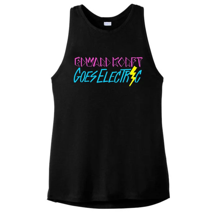 Edward Korft Goes Electric Edward Korft Merch Ladies Tri-Blend Wicking Tank