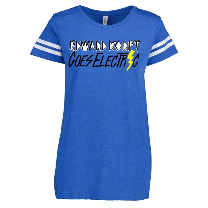 Edward Korft Goes Electric Edward Korft Merch Enza Ladies Jersey Football T-Shirt