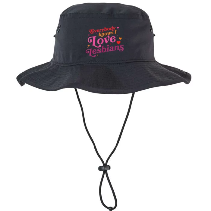 Everybody Knows I Love Lesbians Heart LGBT Valentine's Day Legacy Cool Fit Booney Bucket Hat