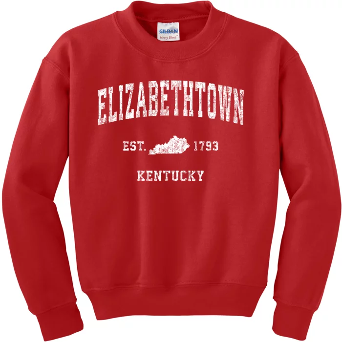 Elizabethtown Kentucky Ky Vintage Athletic Sports Kids Sweatshirt