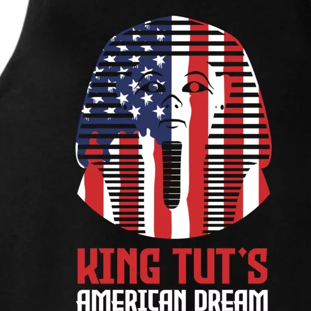 Egyptian King Statue Funny King Tut's American Dream Gift Ladies Tri-Blend Wicking Tank