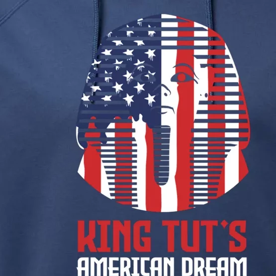 Egyptian King Statue Funny King Tut's American Dream Gift Performance Fleece Hoodie