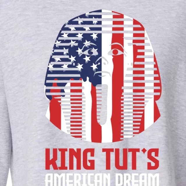 Egyptian King Statue Funny King Tut's American Dream Gift Cropped Pullover Crew