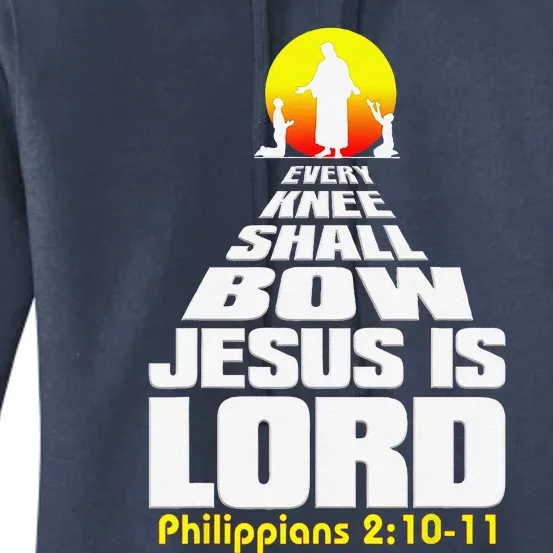 Every Knee Shall Bow Jesus Is Lord Christian Worship Women's Pullover Hoodie