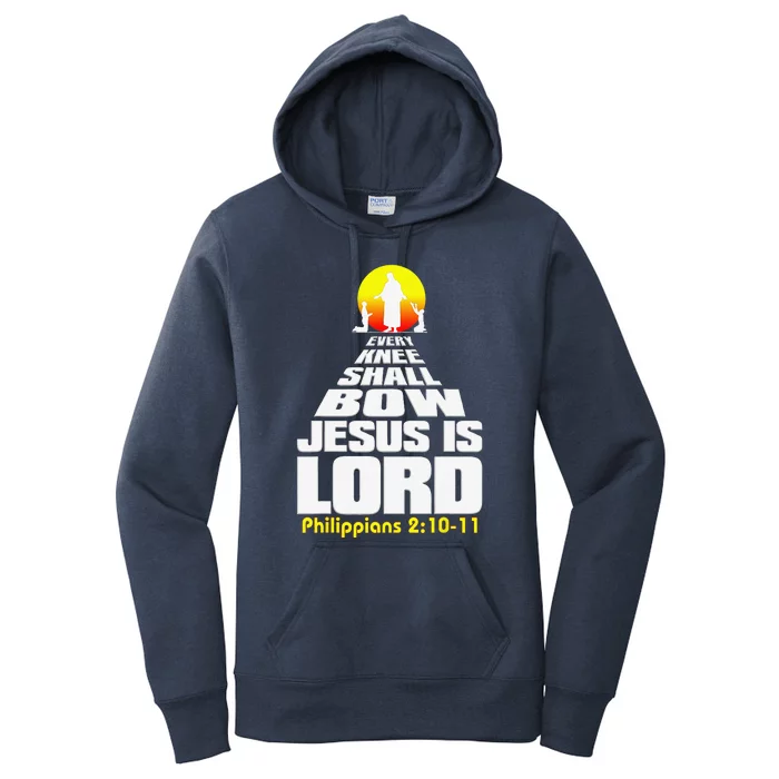 Every Knee Shall Bow Jesus Is Lord Christian Worship Women's Pullover Hoodie