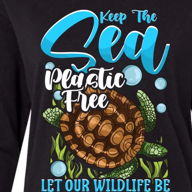 Environtal Keep The Sea Plastic Free Save Wildlife Turtle Gift Womens Cotton Relaxed Long Sleeve T-Shirt