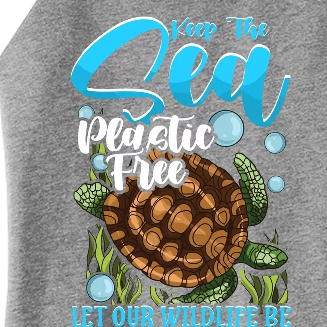 Environtal Keep The Sea Plastic Free Save Wildlife Turtle Gift Women’s Perfect Tri Rocker Tank