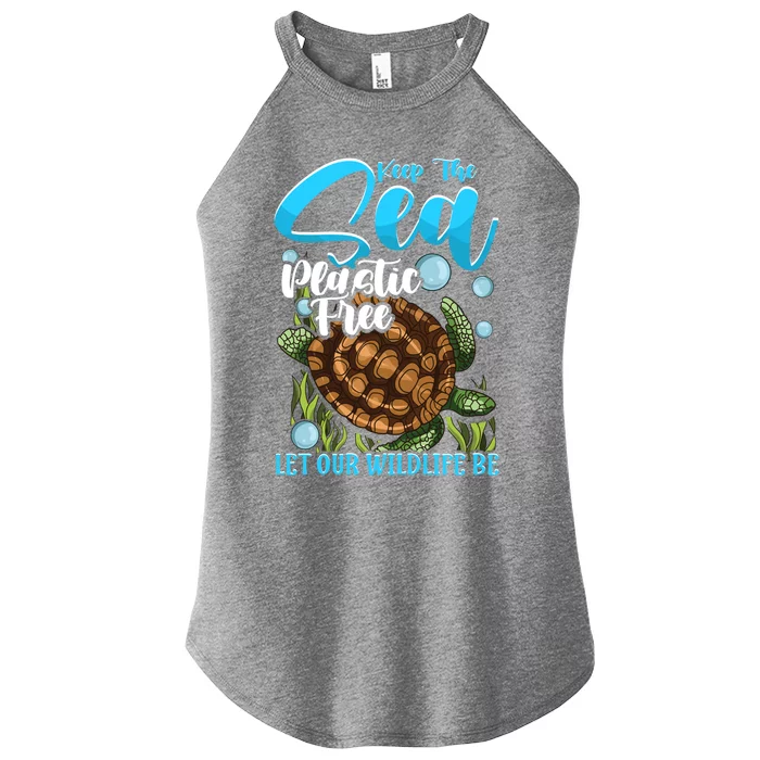 Environtal Keep The Sea Plastic Free Save Wildlife Turtle Gift Women’s Perfect Tri Rocker Tank