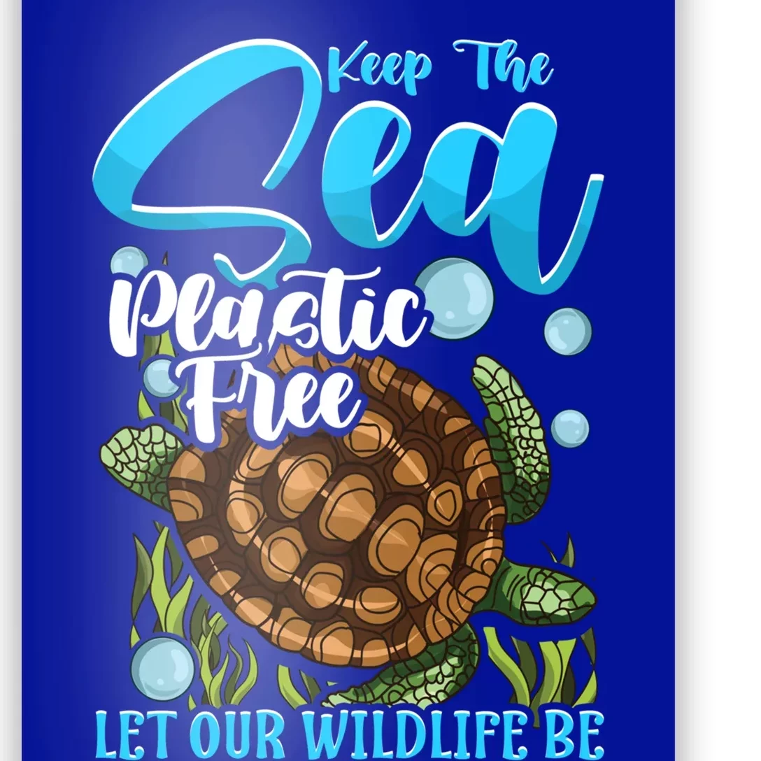 Environtal Keep The Sea Plastic Free Save Wildlife Turtle Gift Poster