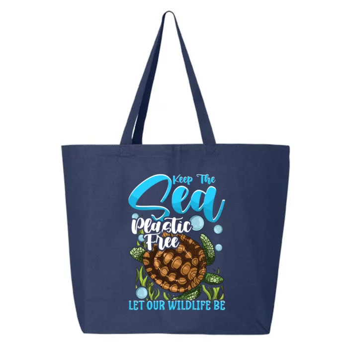 Environtal Keep The Sea Plastic Free Save Wildlife Turtle Gift 25L Jumbo Tote