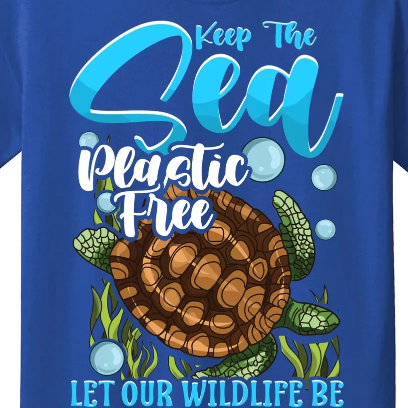 Environtal Keep The Sea Plastic Free Save Wildlife Turtle Gift Kids T-Shirt