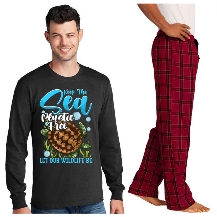 Environtal Keep The Sea Plastic Free Save Wildlife Turtle Gift Long Sleeve Pajama Set