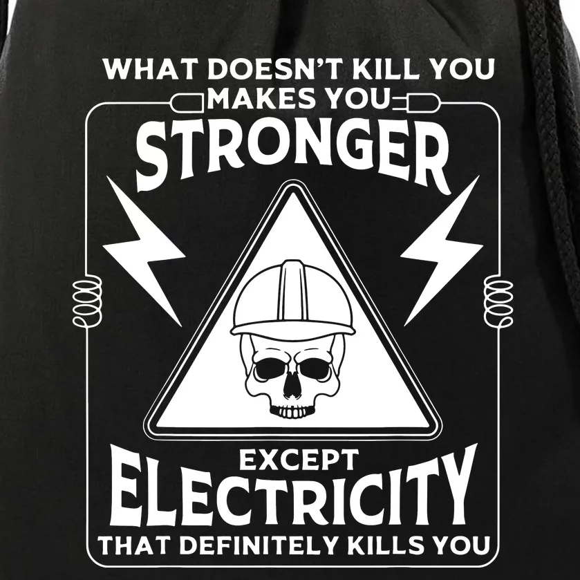 Electricity Kill You Lineman Drawstring Bag