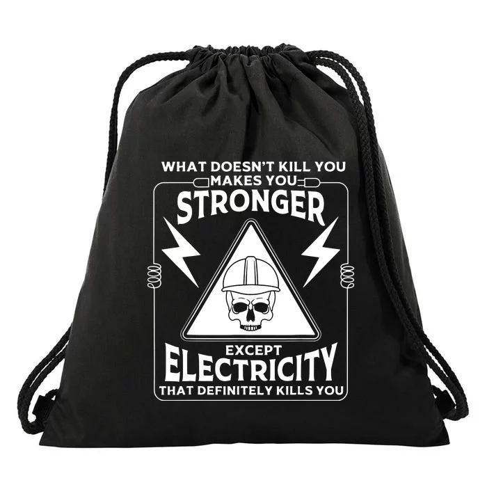 Electricity Kill You Lineman Drawstring Bag