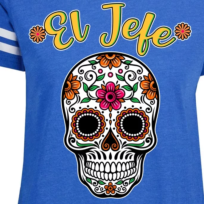 El Jefe Dia De Los Muertos Enza Ladies Jersey Football T-Shirt