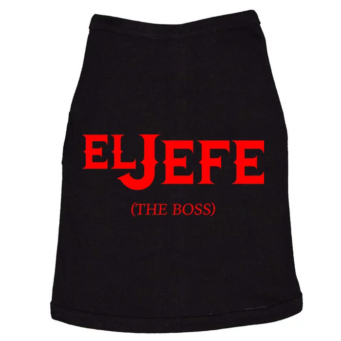 El Jefe (The Boss) Funny Text Logo Doggie Tank