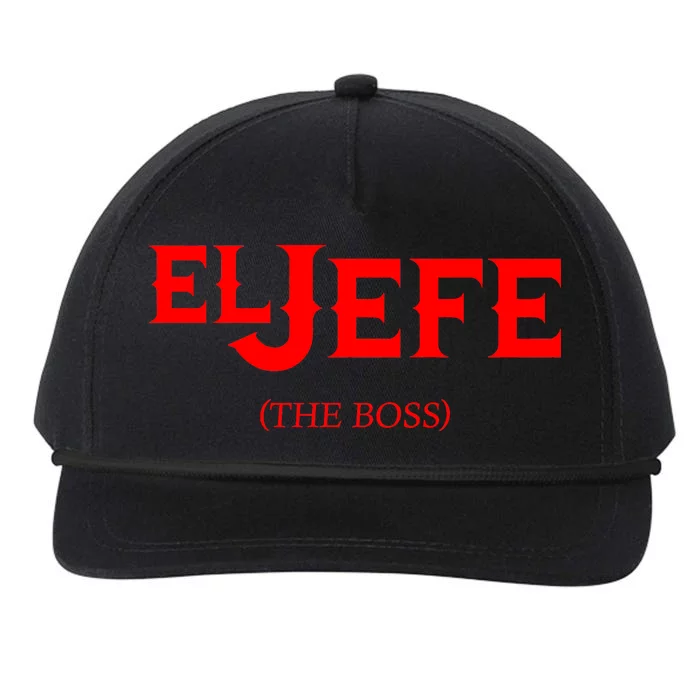 El Jefe (The Boss) Funny Text Logo Snapback Five-Panel Rope Hat