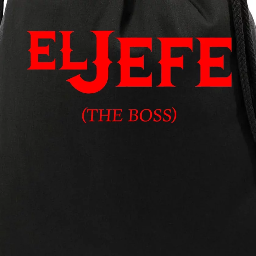 El Jefe (The Boss) Funny Text Logo Drawstring Bag