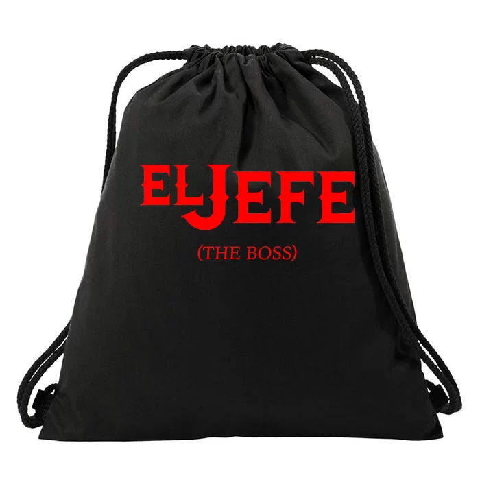 El Jefe (The Boss) Funny Text Logo Drawstring Bag