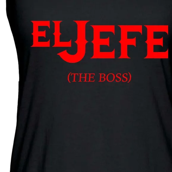 El Jefe (The Boss) Funny Text Logo Ladies Essential Flowy Tank