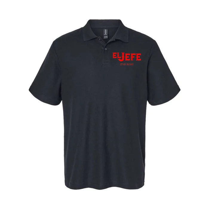 El Jefe (The Boss) Funny Text Logo Softstyle Adult Sport Polo