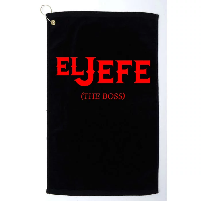 El Jefe (The Boss) Funny Text Logo Platinum Collection Golf Towel