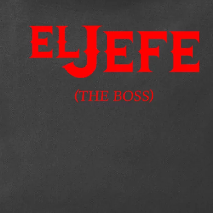 El Jefe (The Boss) Funny Text Logo Zip Tote Bag