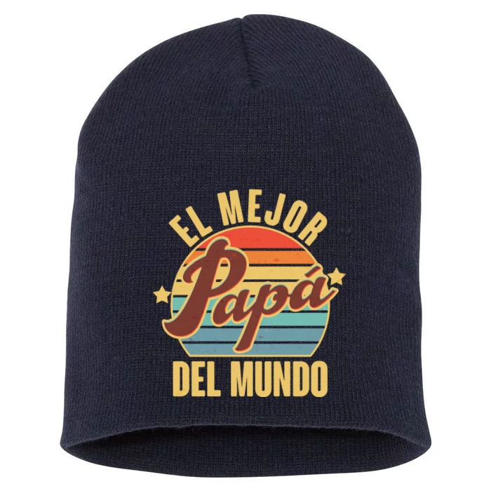 El Mejor Papá Del Mundo Vintage Short Acrylic Beanie