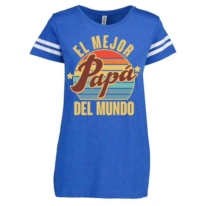 El Mejor Papá Del Mundo Vintage Enza Ladies Jersey Football T-Shirt