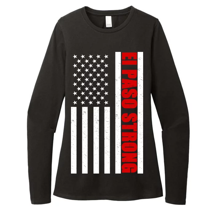 El Paso Strong American Flag Womens CVC Long Sleeve Shirt